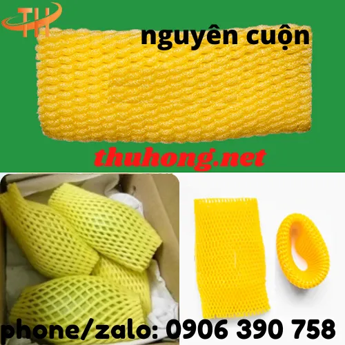 LƯỚI XỐP BỌC TRÁI CÂY NGUYÊN CUỘN 1KG MÀU VÀNG