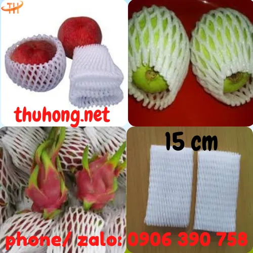 LƯỚI XỐP BỌC TRÁI CÂY 15CM MÀU TRẮNG