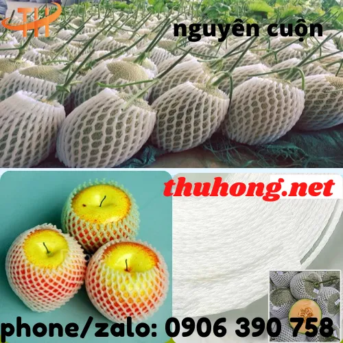 LƯỚI XỐP BỌC TRÁI CÂY NGUYÊN CUỘN 1KG MÀU TRẮNG