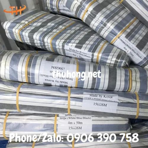 Bạt sọc 3 màu che công trình