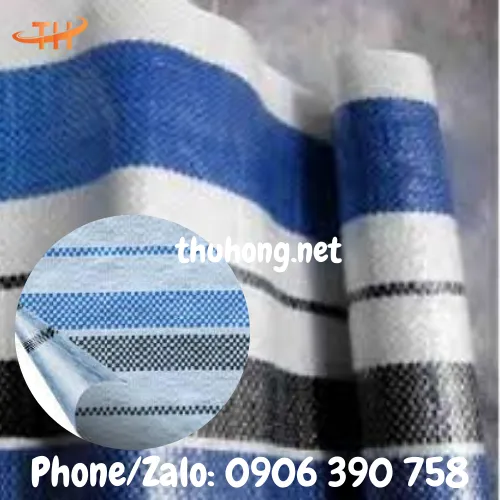 Bạt sọc 3 màu che công trình