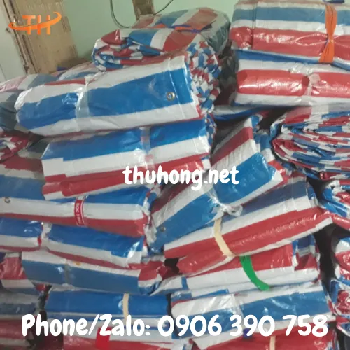 Bạt sọc 3 màu che công trình