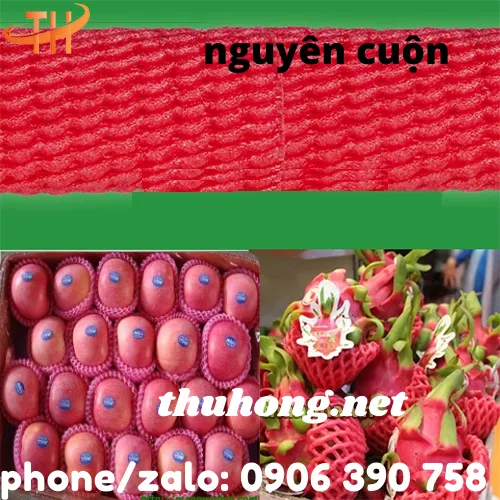 LƯỚI XỐP BỌC TRÁI CÂY NGUYÊN CUỘN 1KG MÀU  ĐỎ