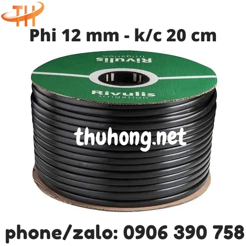 ỐNG TƯỚI NHỎ GIỌT PHI 12 KHOẢNG CÁCH 20CM