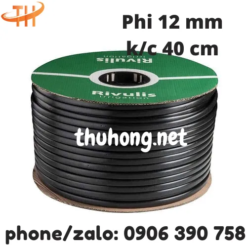 ỐNG TƯỚI NHỎ GIỌT PHI 12 KHOẢNG CÁCH 40cm