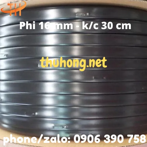 ỐNG TƯỚI NHỎ GIỌT PHI 16 KHOẢNG CÁCH 30cm