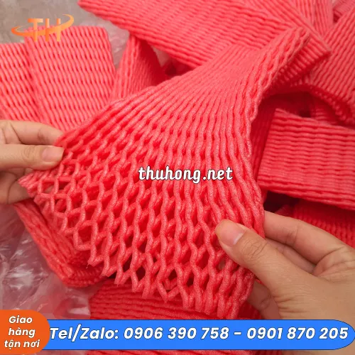 LƯỚI XỐP BỌC TRÁI CÂY NGUYÊN CUỘN 1KG MÀU  ĐỎ