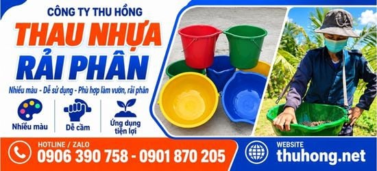 Thau rải phân nhựa có quai đeo giá sỉ tiện dụng cho nhà vườn