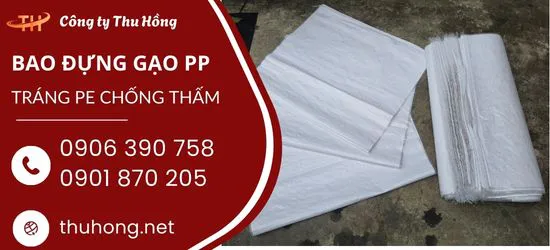 Bao tải nhựa PP đựng gạo số lượng lớn giá sỉ – Bền chắc, chống thấm tốt