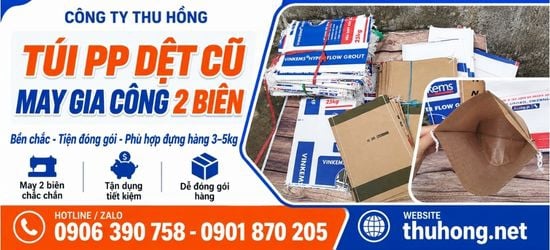 Túi PP dệt cũ may gia công 2 biên giá sỉ