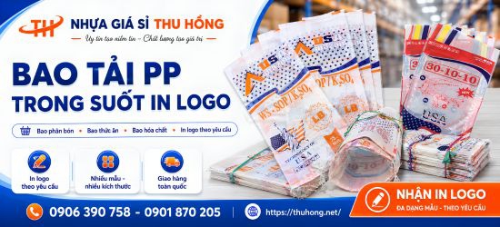Cung cấp sỉ rẻ bao tải dệt trong suốt đựng phân bón in logo theo yêu cầu