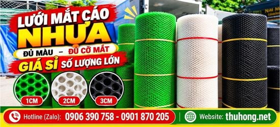 Lưới mắt cáo nhựa 3 màu xanh, trắng, đen đủ ô lưới 1cm, 2cm, 3cm