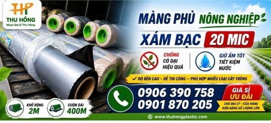 Màng phủ nông nghiệp xám bạc 20 mic giá sỉ, chống cỏ dại hiệu quả