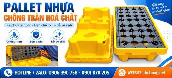 Pallet nhựa chống tràn dầu hóa chất giá sỉ