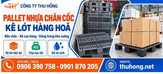Pallet nhựa đen chân cốc giá bán sỉ bao nhiêu?