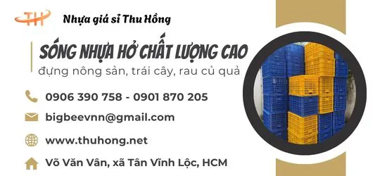 Sóng nhựa hở đựng trái cây nông sản thoáng khí bền chắc giá sỉ
