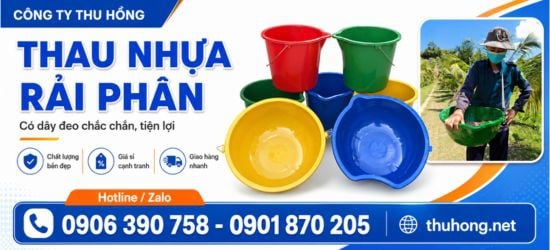 Thau rải phân HDPE có dây đeo giá sỉ cho nhà nông