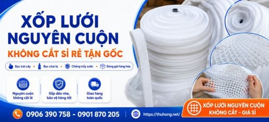 Xốp lưới trắng nguyên cuộn không cắt giá gốc tận kho xưởng