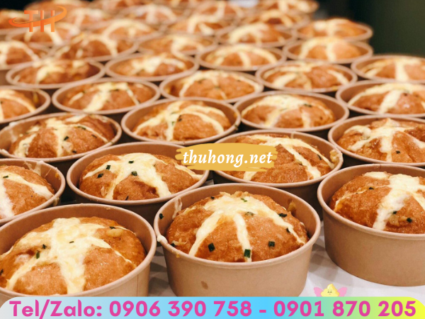 Tô giấy làm bánh bông lan trứng muối