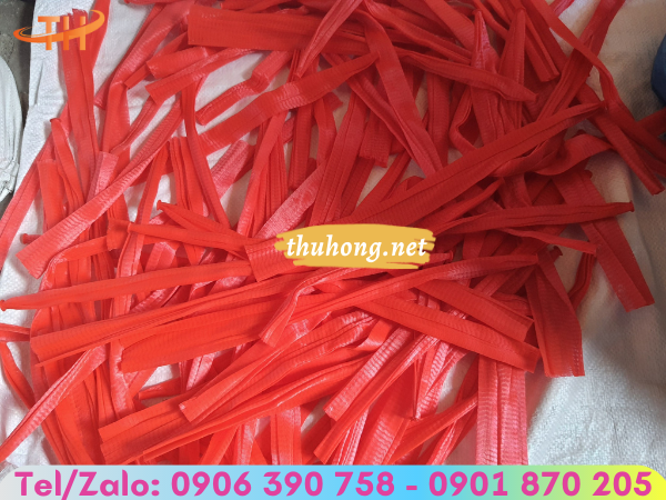 Túi lưới nhựa đựng hành tỏi màu đỏ