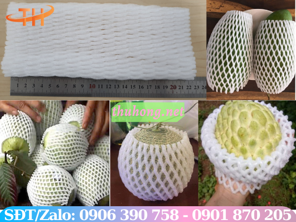 Túi xốp bọc ổi màu trắng 22cm