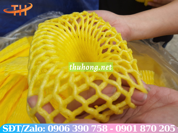 Xốp lưới bọc hoa quả trái cây màu vàng 22cm