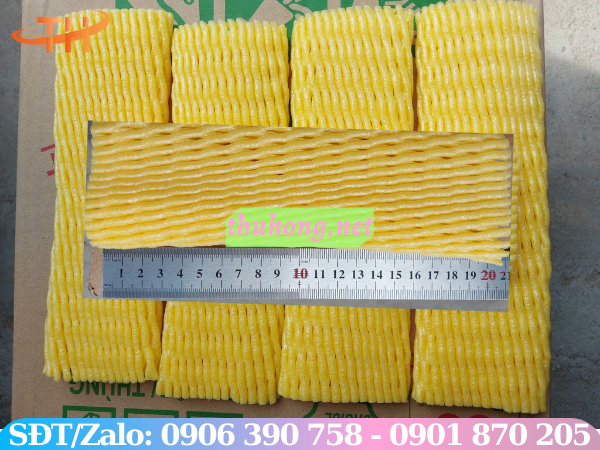 Lưới xốp bọc trái cây màu vàng 20cm