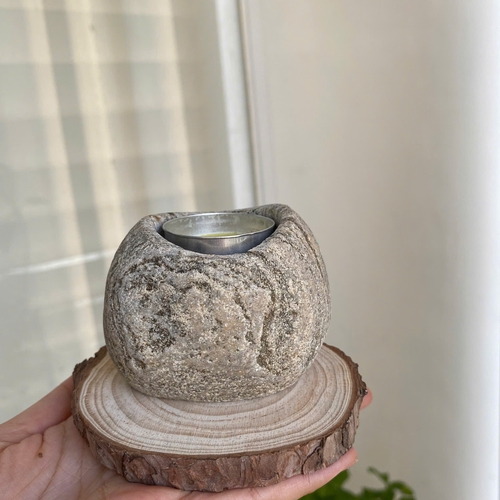 Chân Nến Tealight Bằng Đá Cuội | omsohum