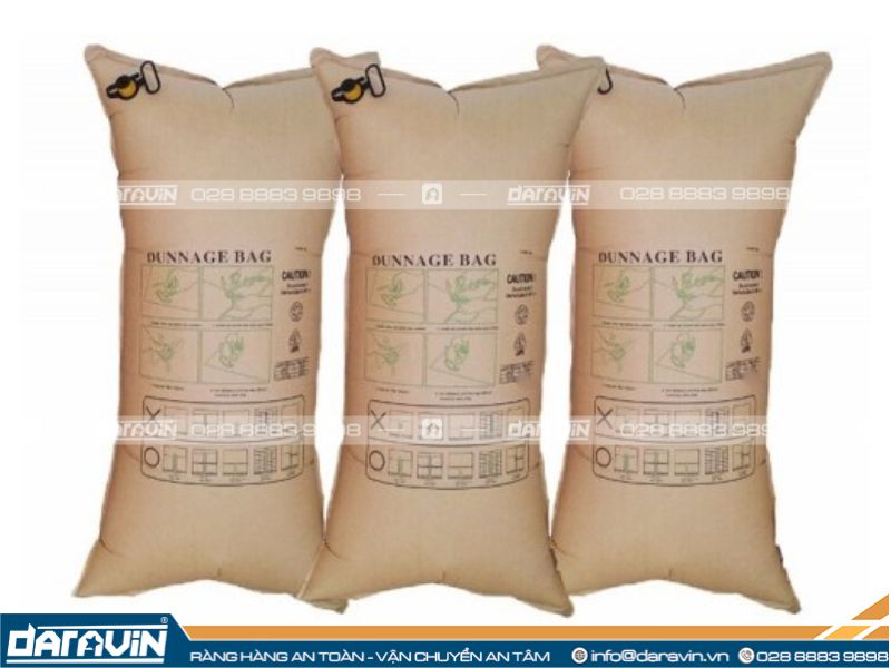 Quy cách túi khí chèn hàng container phổ biến