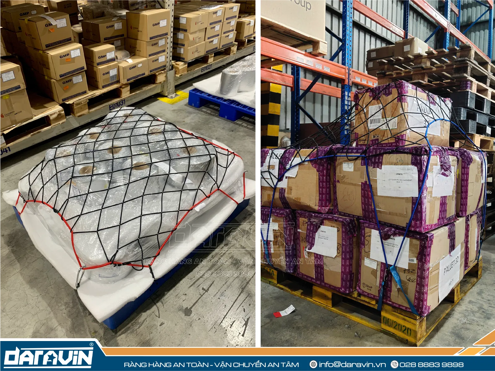 Giải pháp Lưới thun ràng Pallet của Công ty Daravin
