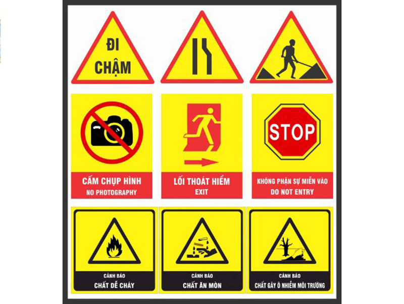 Các biển cảnh báo phổ biến trong lao động Các biển cảnh báo phổ biến trong lao động