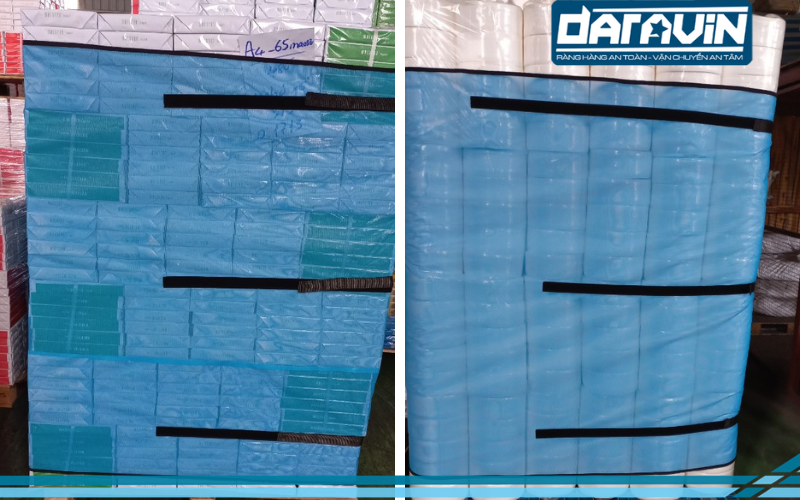 Các loại hàng của công ty giấy Trường xuân đều sử dụng được lưới quấn pallet DARAVIN Các loại hàng của công ty giấy Trường xuân đều sử dụng được lưới quấn pallet DARAVIN