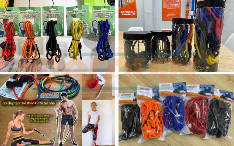 Các sản phẩm dây thun ràng hàng và biến thể sản phẩm từ dây thun dệt tròn mà DARAVIN đang nhận gia công và sản xuất Các sản phẩm dây thun ràng hàng và biến thể sản phẩm từ dây thun dệt tròn mà DARAVIN đang nhận gia công và sản xuất