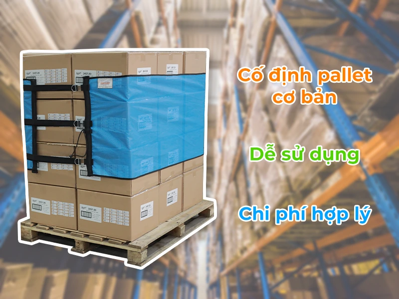 Lưới quấn pallet tiêu chuẩn phù hợp kho hàng thông thường và kho thành phẩm nhẹ, giúp giữ pallet ổn định, dễ thao tác và tối ưu hiệu quả sử dụng