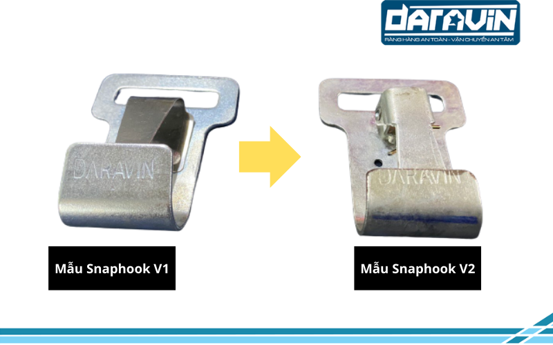 Chuyển sang sử dụng mẫu khóa snaphook v2 với nhiều cải tiến thích hợp sử dụng trong môi trường lạnh Chuyển sang sử dụng mẫu khóa snaphook v2 với nhiều cải tiến thích hợp sử dụng trong môi trường lạnh