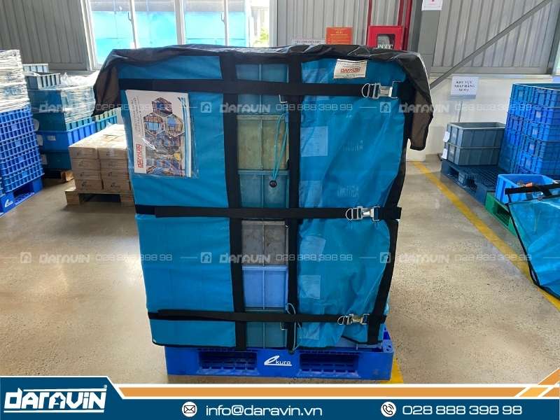 Lưới quấn pallet DARAVIN giúp Công ty Thủy sản Sạch Việt Nam ổn định hàng hóa, nâng cao hiệu quả vận hành, giảm chi phí và tạo hình ảnh xanh, bền vững