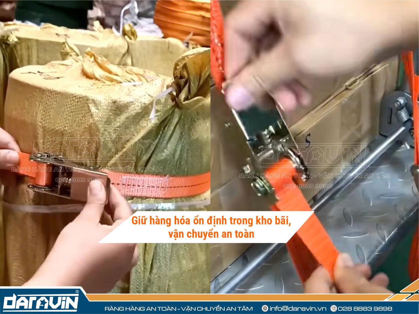 Ứng dụng của dây tăng đơ chằng hàng trong kho bãi