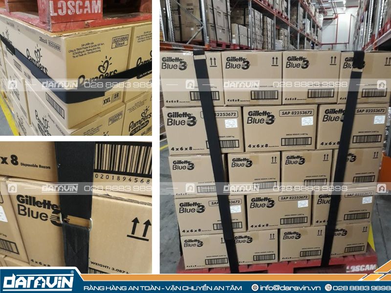 Dây ràng pallet khóa gai dán tái sử dụng cắt giảm chi phí doanh nghiệp