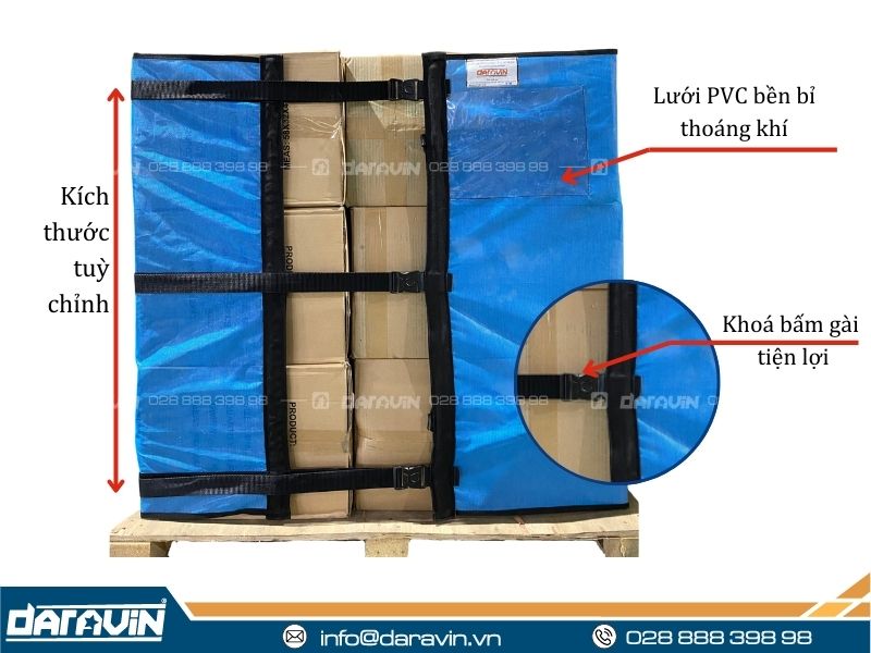 Giới thiệu lưới quấn pallet tái sử dụng khóa bấm cài
