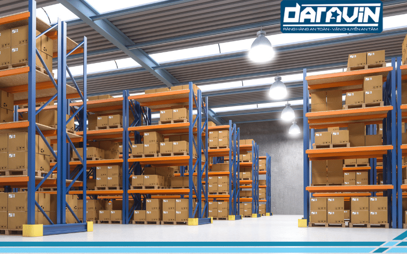 Kệ pallet phù hợp với hầu hết các loại diện tích kho hàng hiện nay Kệ pallet phù hợp với hầu hết các loại diện tích kho hàng hiện nay