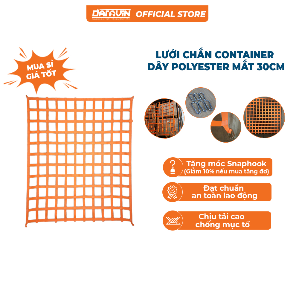 Lưới chắn container dây polyester mắt 30cm