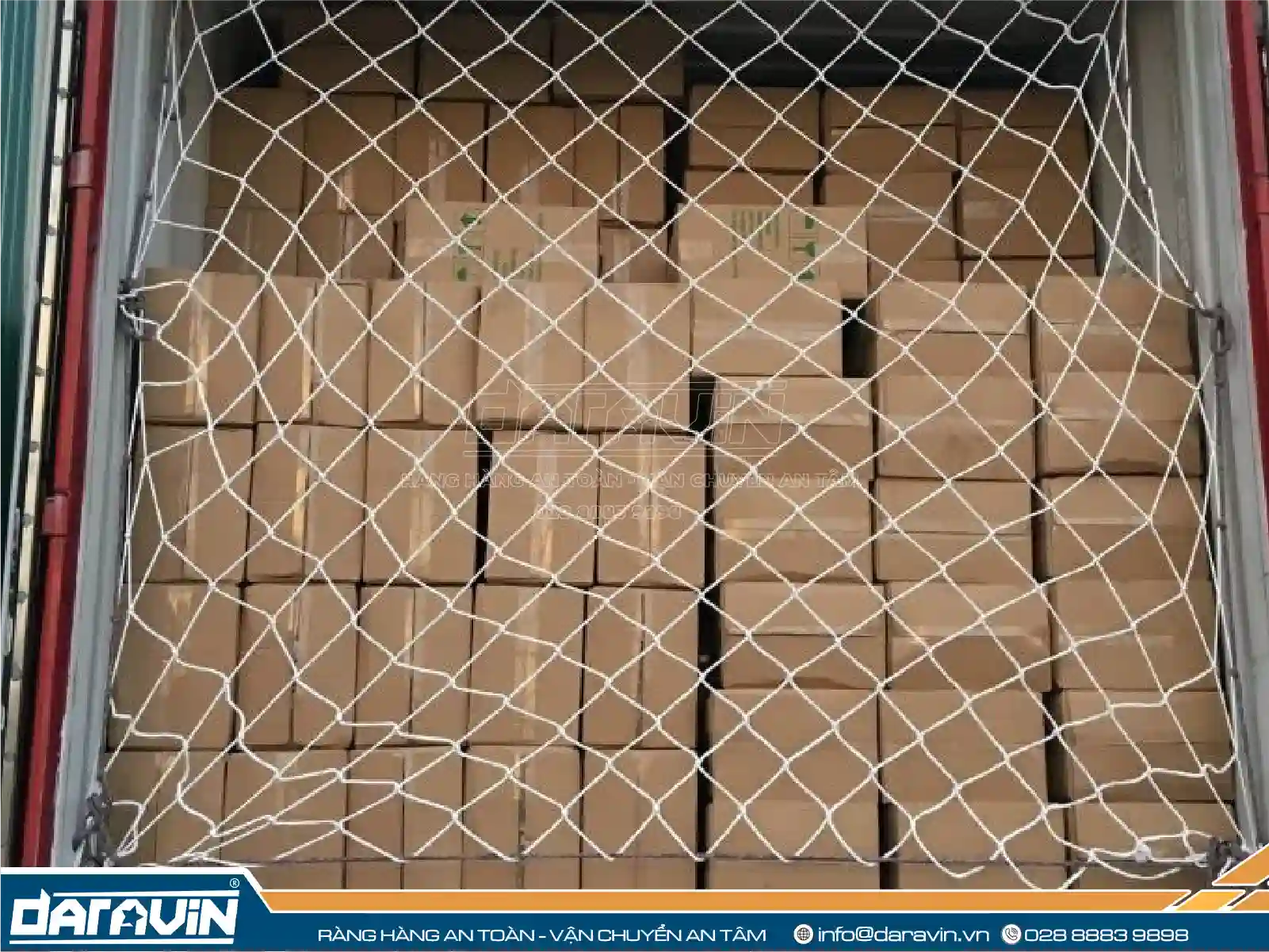 Lưới chắn container sợi dù phi 4 mắt 15cm