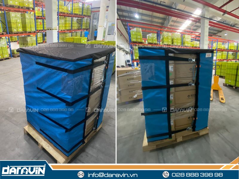 Lưới quấn pallet có vải trùm giải pháp thay thế màng PE