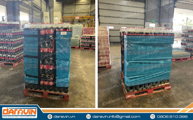 Lưới quấn pallet tại kho hàng Cocacola Việt Nam Lưới quấn pallet tại kho hàng Cocacola Việt Nam