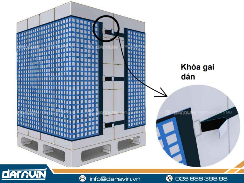 Lưới quấn pallet tái sử dụng khóa gai dán là gì?