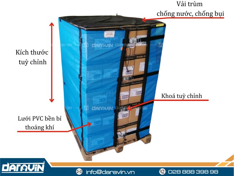 Giới thiệu lưới quấn pallet tái sử dụng có vải trùm