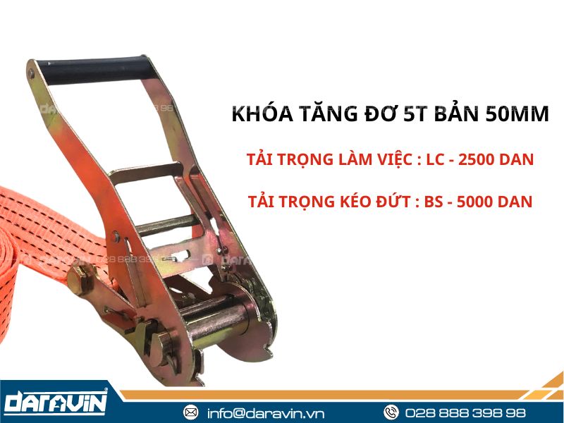 Thông số sản phẩm khóa tăng đơ bản tải 5 tấn bản 50mm