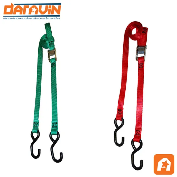 Dây Chằng Hàng Khóa Cam Tải 250kg Bản 25mm Móc S