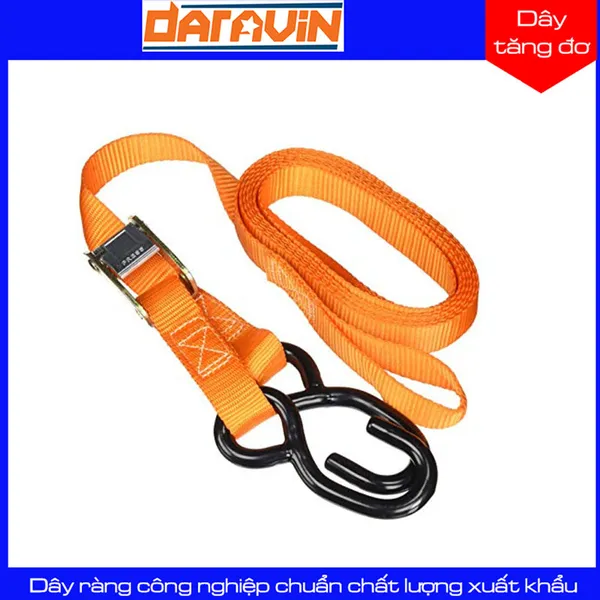 Dây Chằng Hàng Khóa Cam Tải 250kg Bản 25mm Móc S
