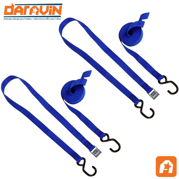 Dây Chằng Hàng Khóa Cam Tải 250kg Bản 25mm Móc S
